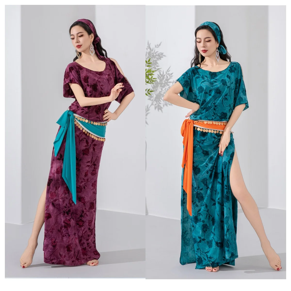 Belly Dance Costume Adult Female Dance Practice Clothes Baladi Shaabi Folk Robe Performance Costumes Competition Clothing