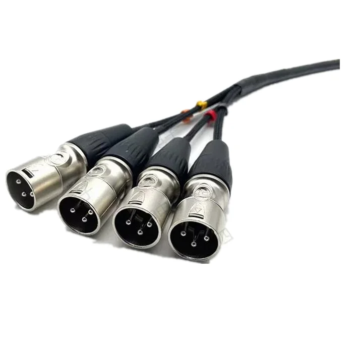 1 meter 14 Multi‑channel stage extension XLR 3 pins Female to male cable with 4‑way XLR audio signal connections