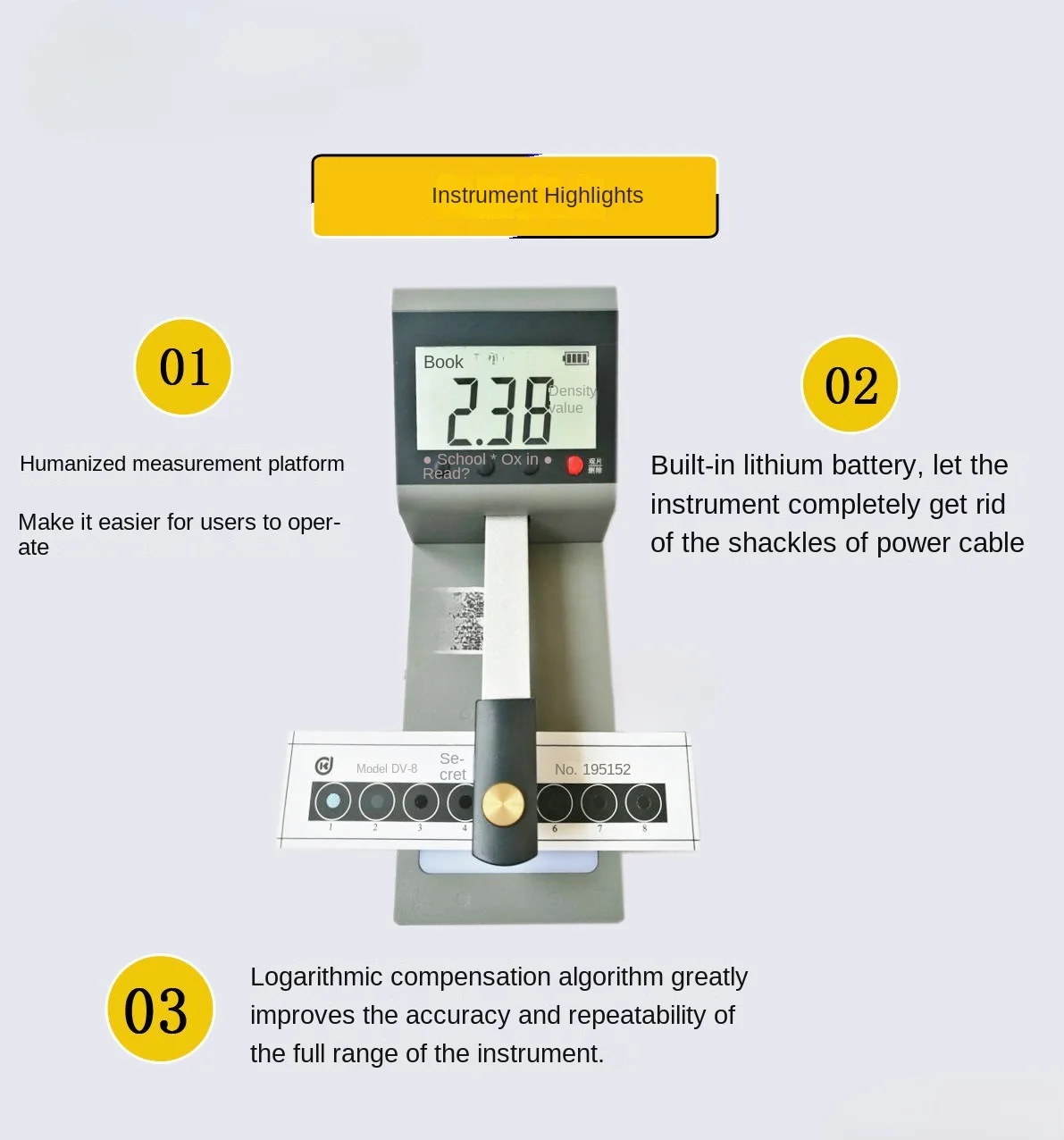 

Industrial Film Black & White Density Meter HM-600 Digital Display Transillumination Blackness Meter 0~5.0D