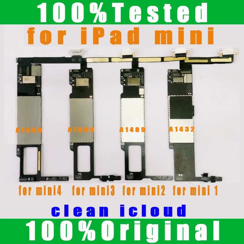 A1432 A1454 OR A1455 Original Free iCloud For Ipad Mini 1 Motherboard No ID Account For Ipad Mini1 Logic Board