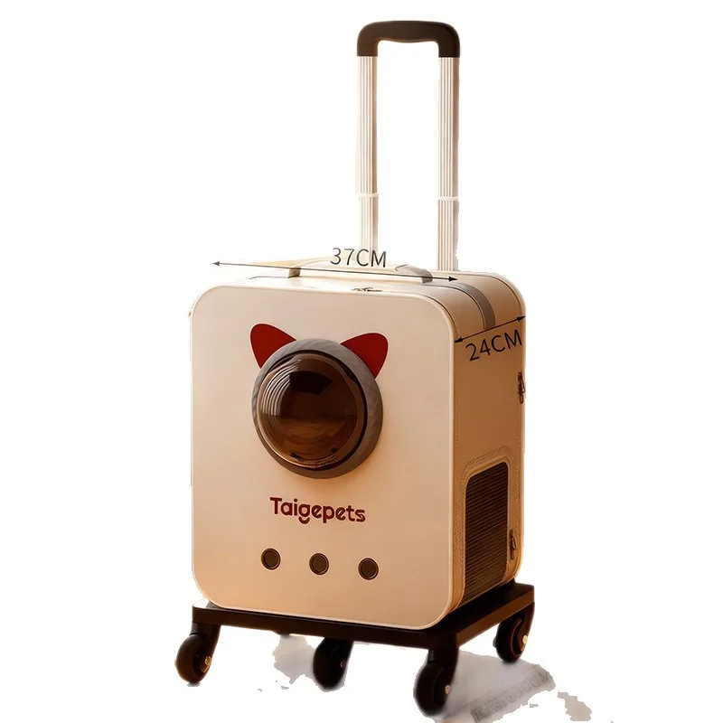 Transportín con ruedas para perros y gatos, maleta portátil