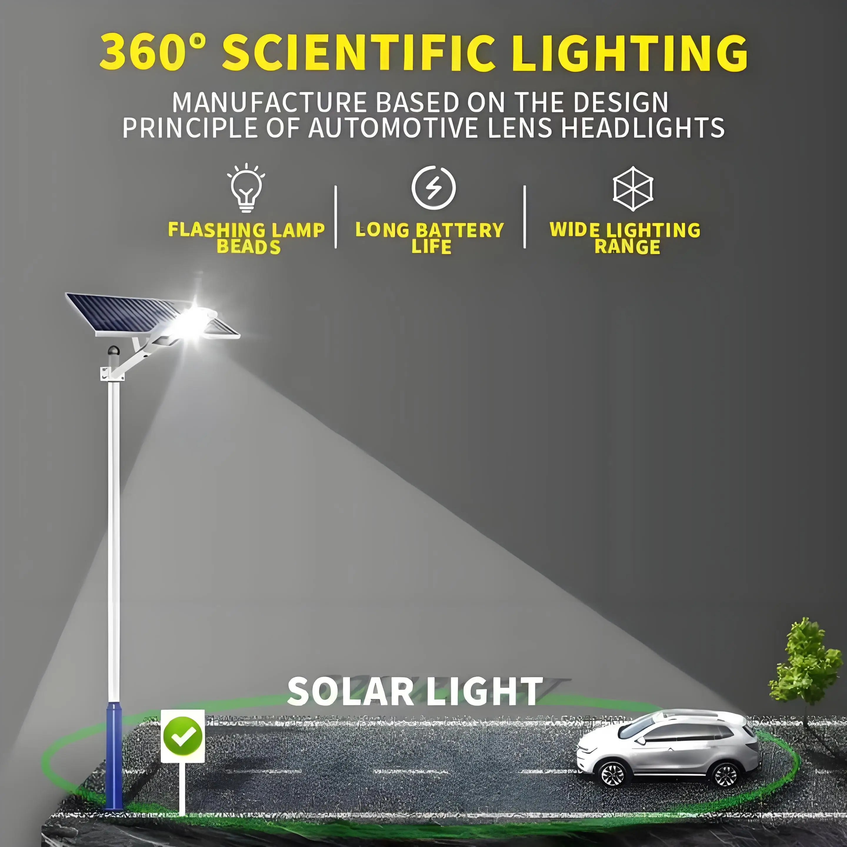 Solar Garden Lights Outdoor Waterproof Design IP65 Auto On Off Remote Control LED luces solares for Pathway Fence Yard Decor LED