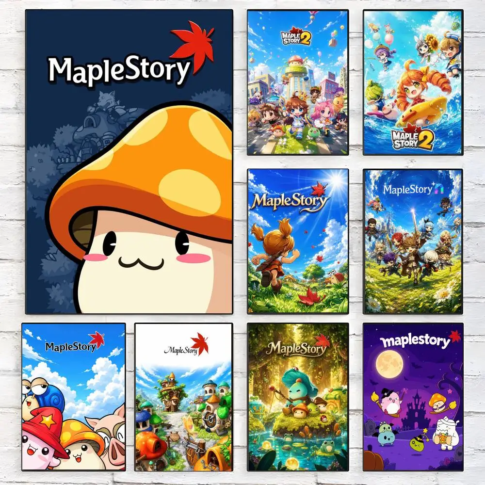Classic M-MapleStory game Poster Minimalist Modern Wall Art — Perfect for High-End Bedrooms and Home Decor
