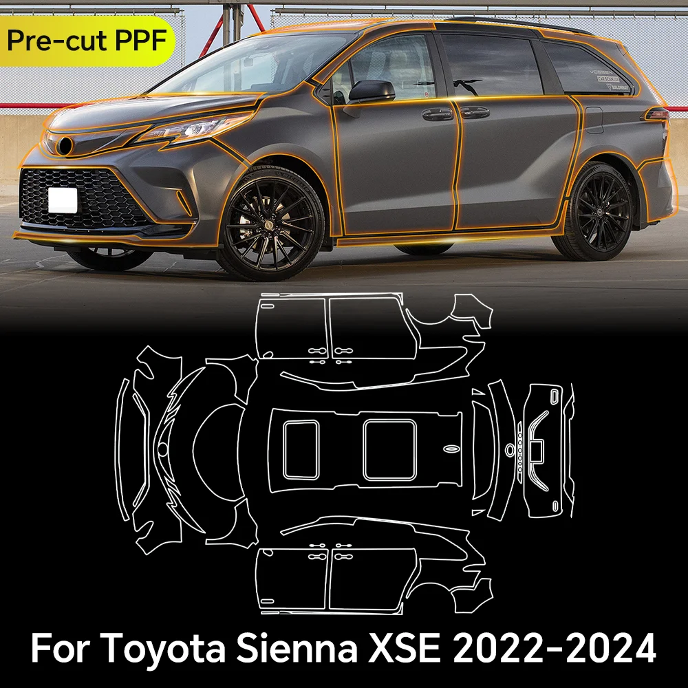 

For Toyota Sienna 2022-2024 TPU Paint Protection Film Clear Bra Car Body Anti-Scratch Pre-cut PPF Resistant Invisible Repairable