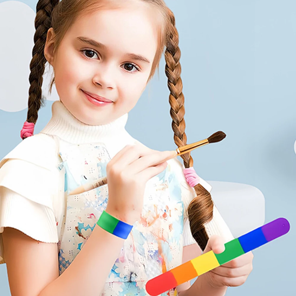 

12pcs Slap Bracelet Colorful Silicone Kids Bangles Happy Birthday Wristbands Party Decorations Concert Accessories