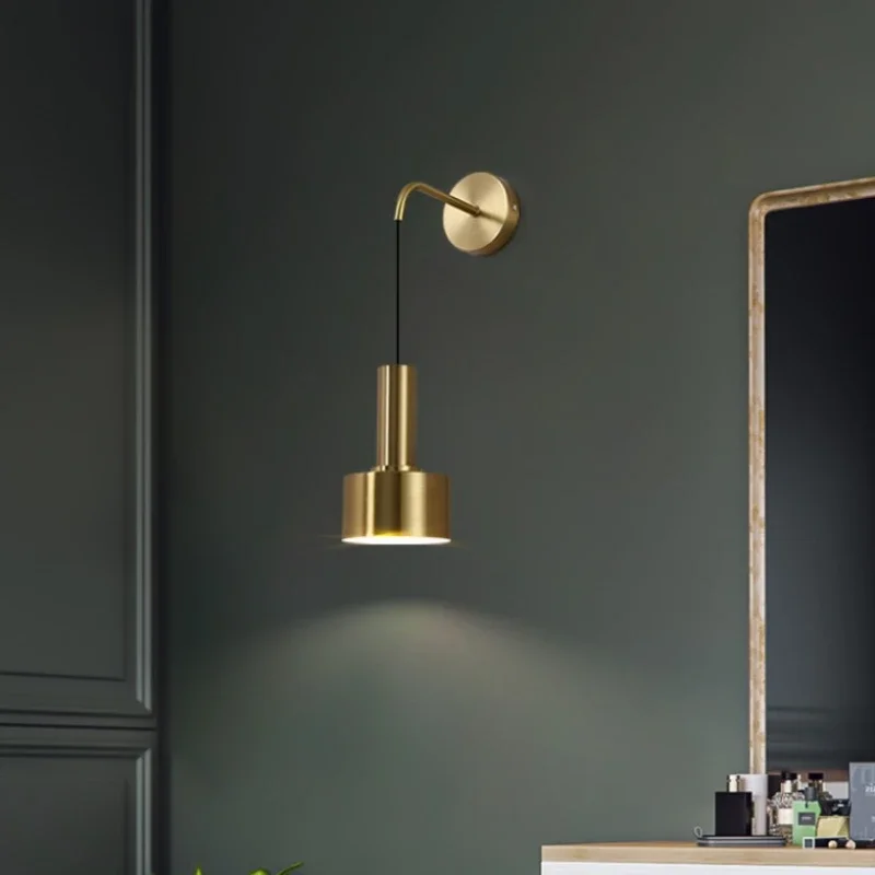 Nordic Vintage Black Gold Plating Wall Light Bedroom Living Room Dining Room Hallway Simple Creative Small Wall Lamp Wall Decor