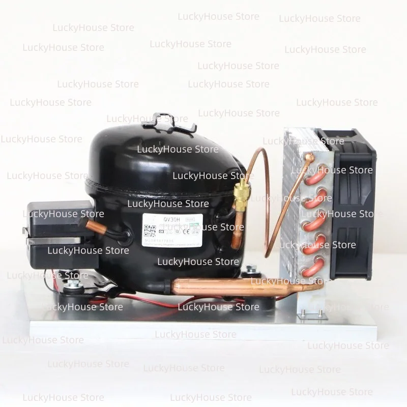 R134a Refrigeration Condensing Unit Mini Compressor Condenser Assembly for Small Refrigerator Freezer Cooling System