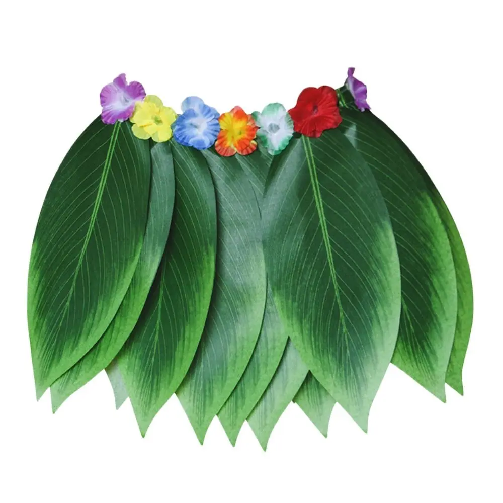 Leaves Hawaiian Green Leaf Skirt Bonfire Party Prom Stage Show Beach Holiday Costumes Dance Dress Up Beach Grass Leaf Skirt