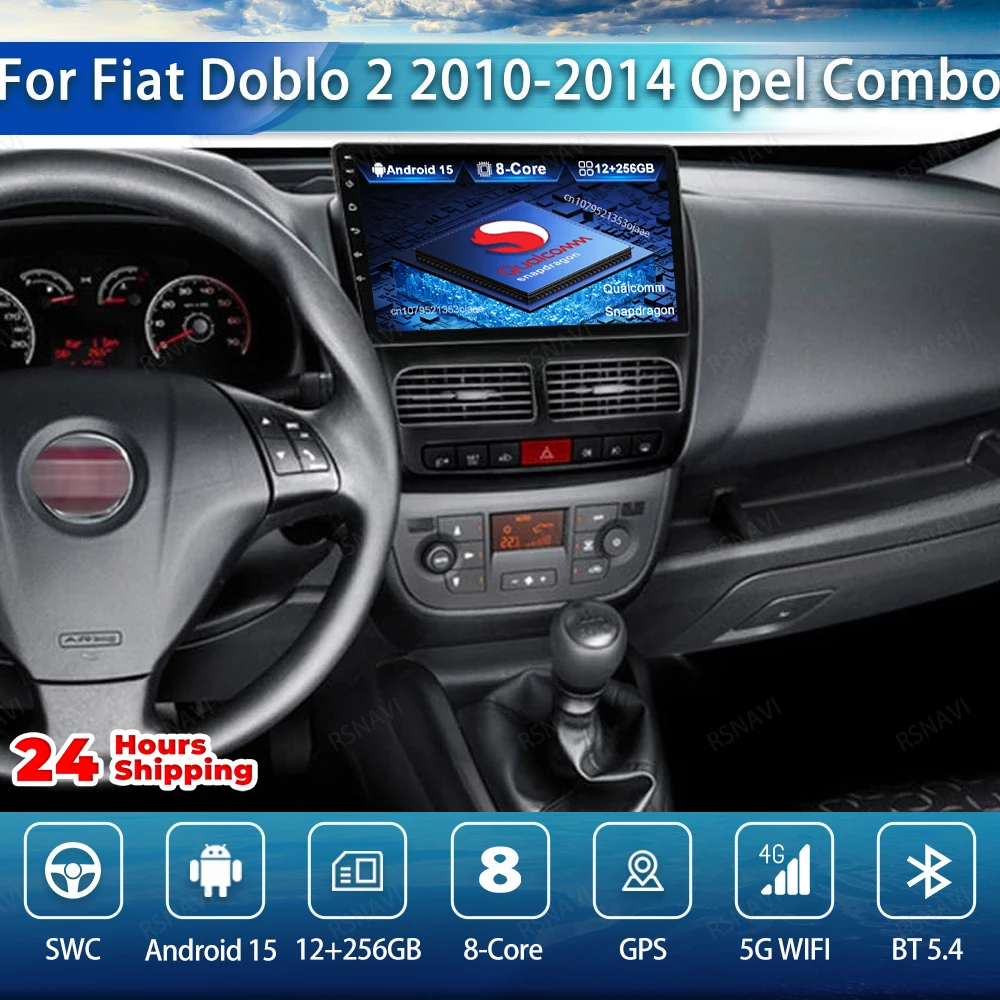 Android 15 Car Radio For Fiat Doblo 2 2010-2013 2014 Opel Combo 3 2011 2012-2018 DSP 8 Core IPS Navigation AUTO NO 2DIN AI Voice