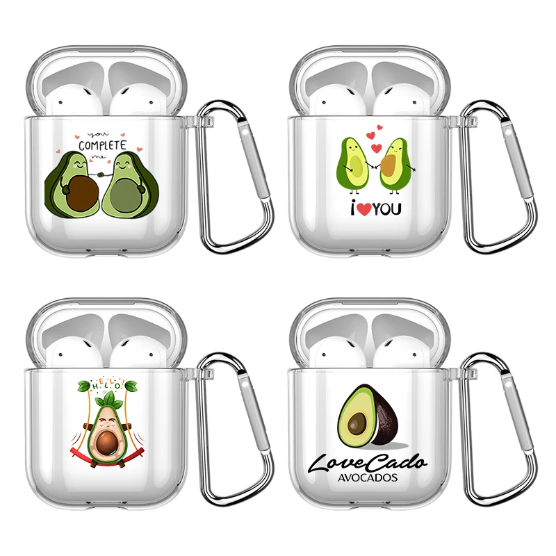 Avocado Family Silicone Case For Apple Airpods 1 or 2 Shockproof Cover For AirPods 3 Pro Pro2 Transparent Earphone Protector Bag