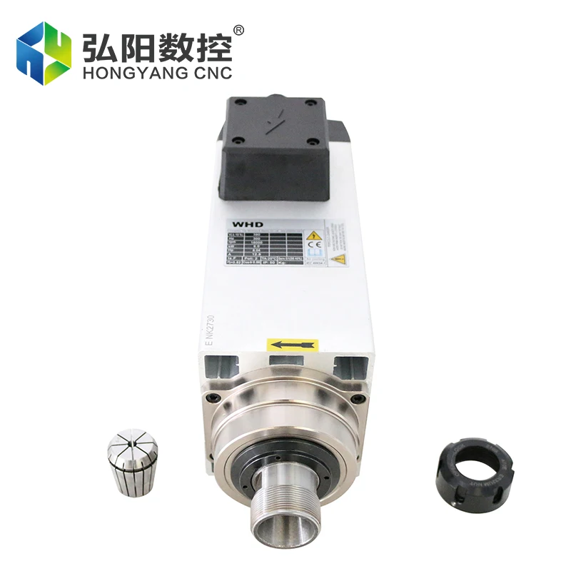 CNC 스퀘어 공랭식 스핀들 모터, CNC 라우터 조각 밀링 기계용, 6.0KW ER32, 220v, 380v, 18000rpm, 300HZ