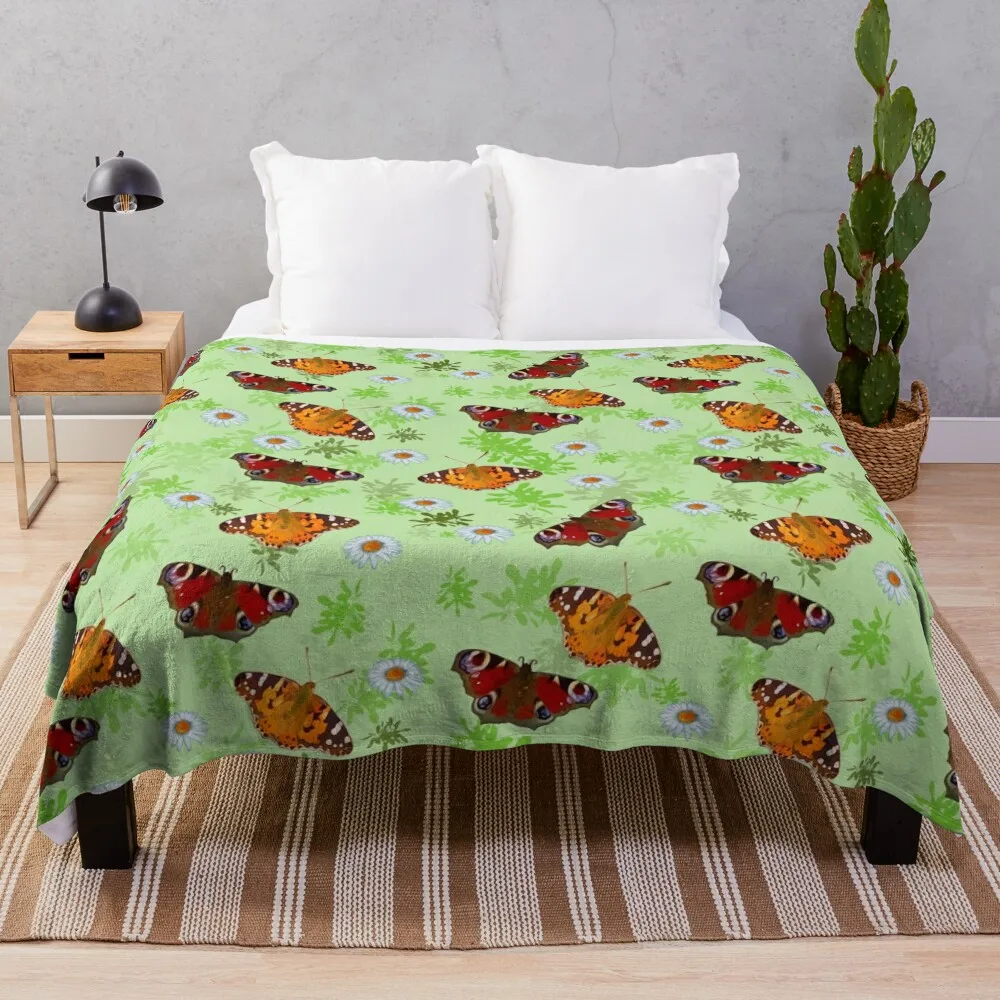 

Butterflies & Daises Throw Blanket Sofa Throw Nap Thins Blankets