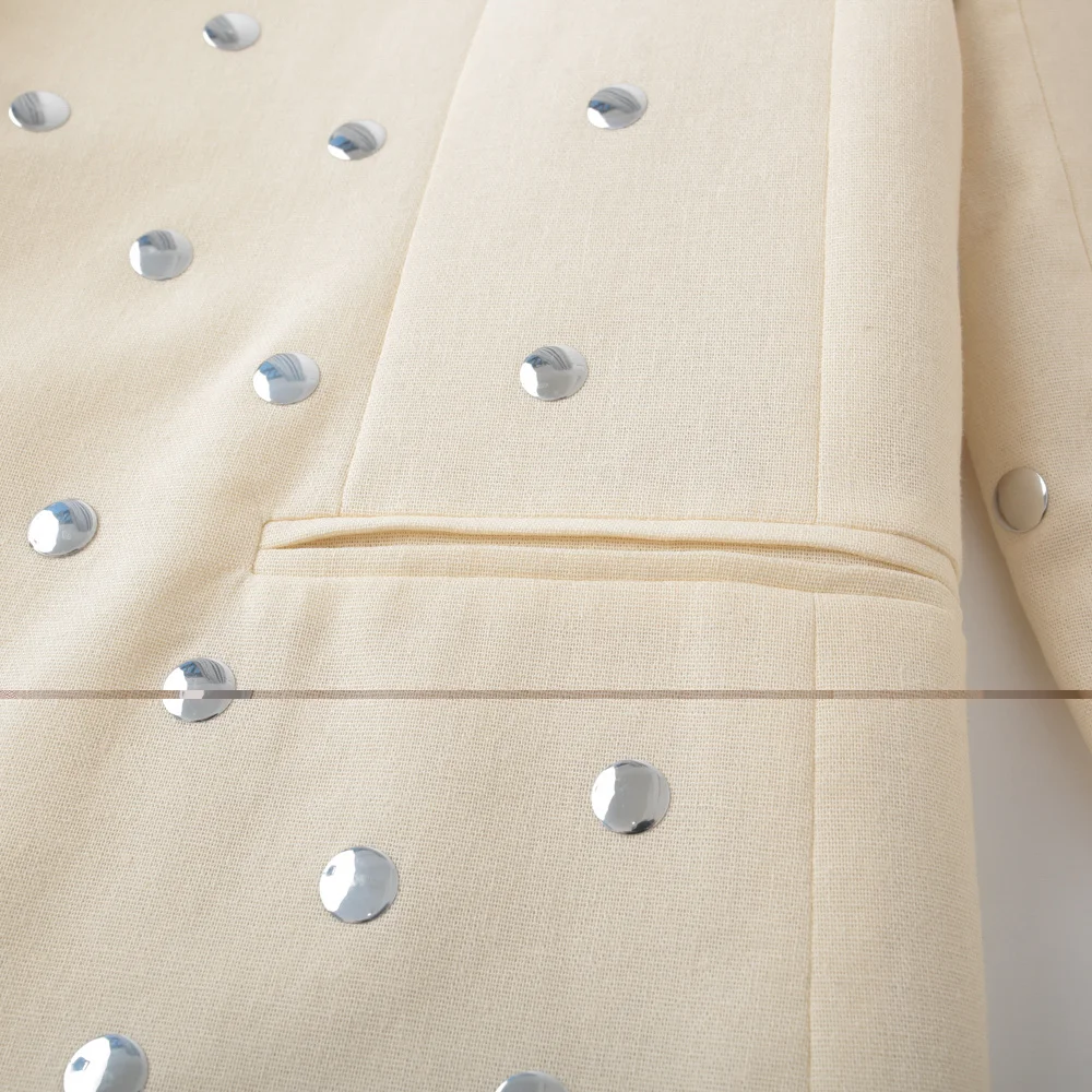 سترة بدلة غير رسمية بأكمام طويلة ورقبة على شكل حرف V صيفية جديدة للنساء بدون أزرار