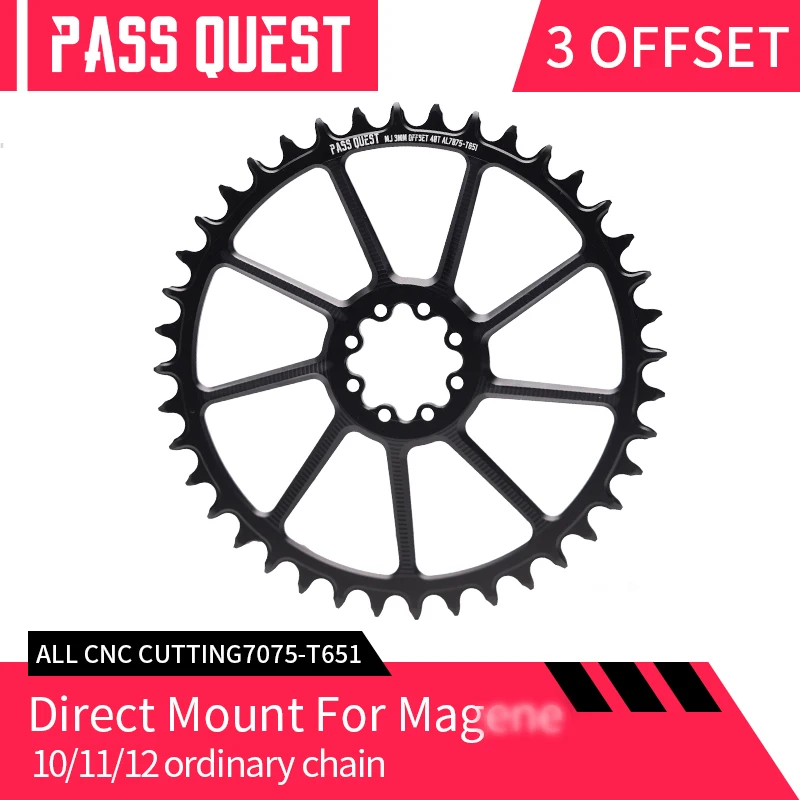 PASS QUEST 3mm Offset 8Nail FOR GXP Chainring  28-48T Narrow Wide Bike Chainwheel ForSRAM ETAP FORCE RED Direct Mount Crank Part