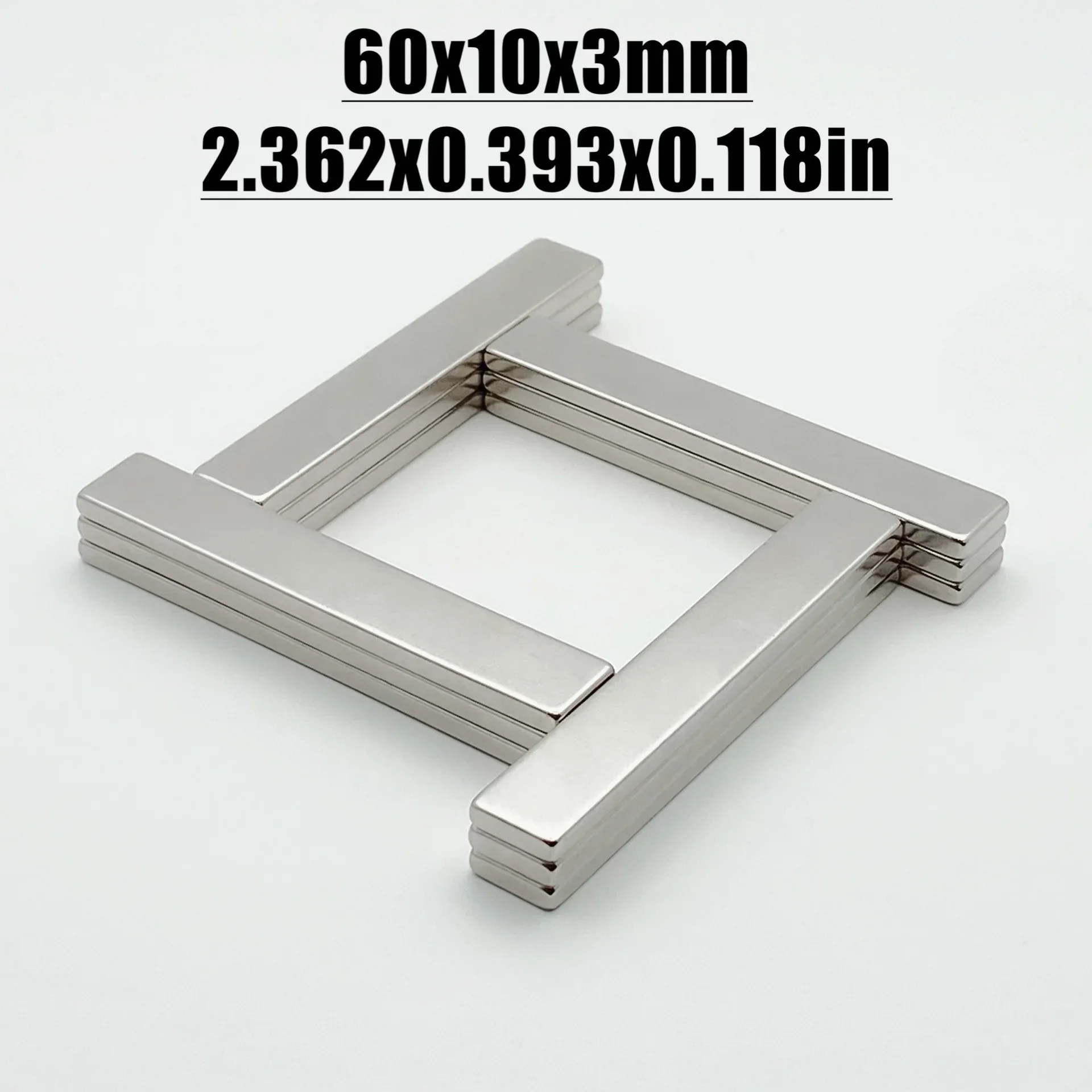 1-20pcs 60x10x3mm Magnet Neodymium Magnet N35 NdfeB Permanent Magnetic Imanes Magnets Square Shape 60*10*3 Magnet Accessory