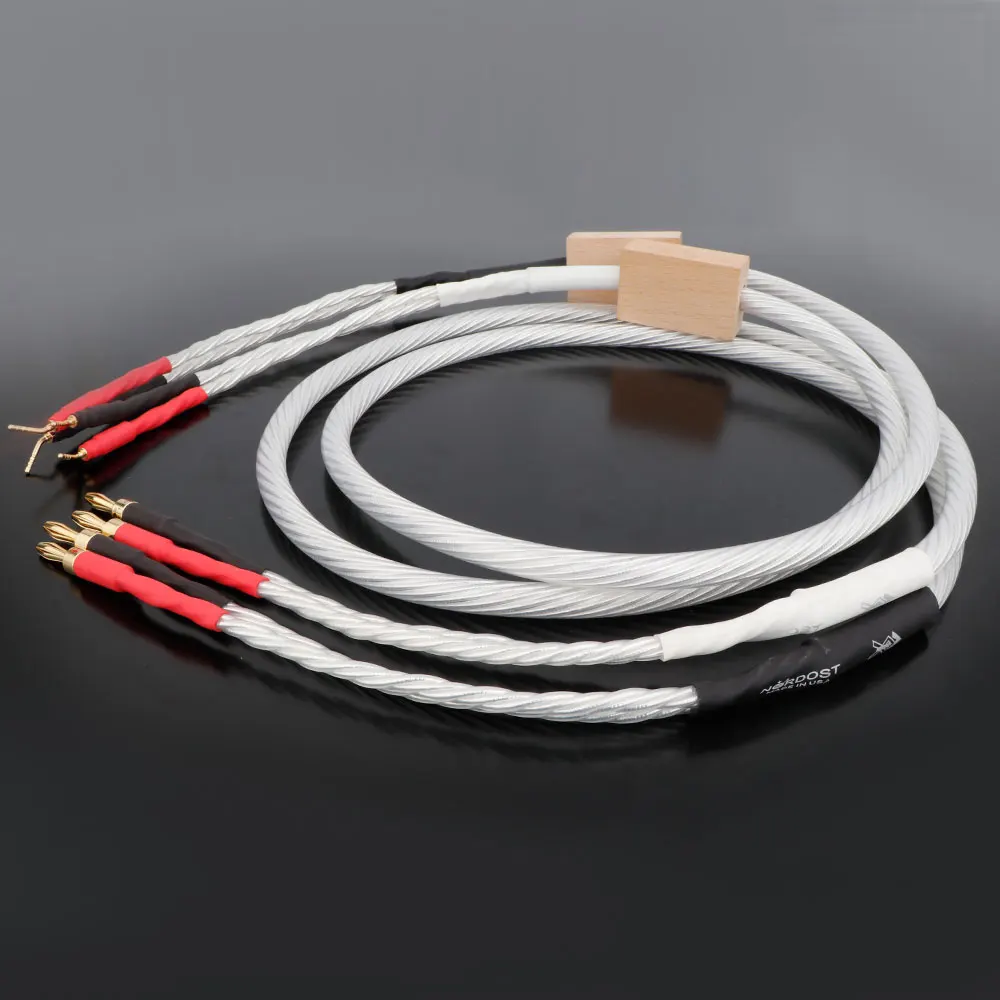 HiFi Nordost Odin Speaker cable Silver Audiophile Banana to Pin Gold Plated loudspeaker Wire terminal amplifier connection Cable