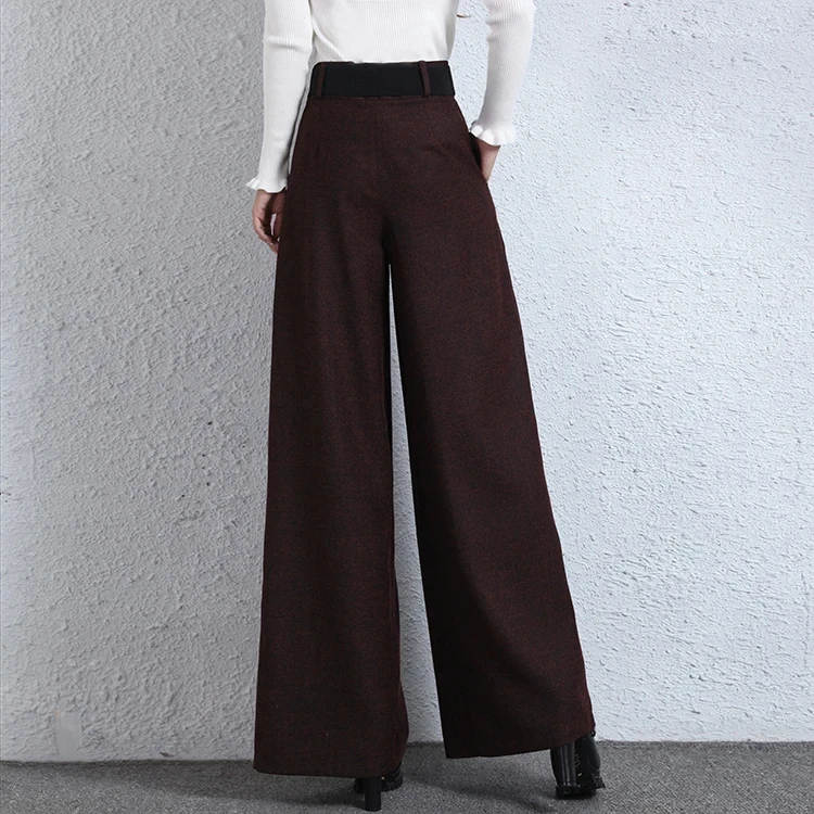 autumn and winter Fashion casual loose high waist female women girls snowwear warm wide leg pants