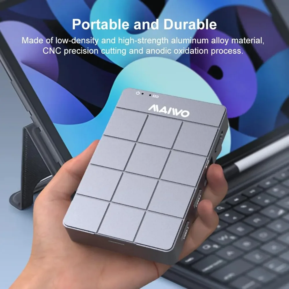 Maiwo 11-in-1ฮับ USB C, พร้อม10Gbps M.2 NVMe SATA SSD Enclosure 4K PD100W HDMI 1000Gbps Ethernet USB 3.1 Dock สำหรับแล็ปท็อป