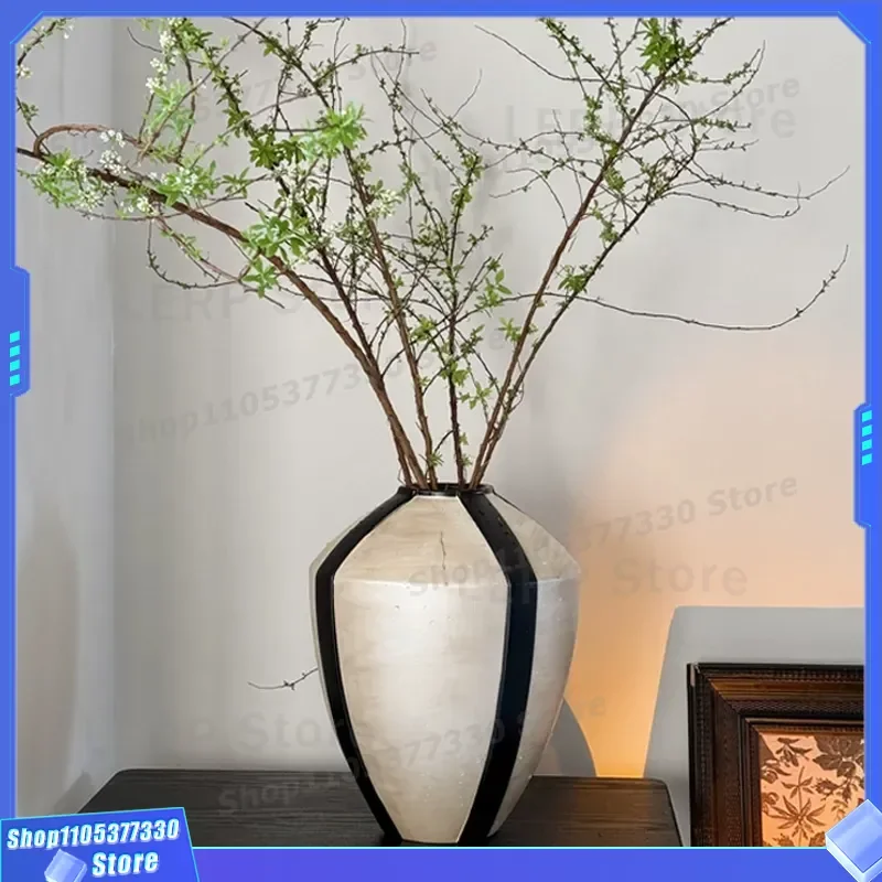 French Medieval Style Light Luxury Vase for Living Room Dining Table Niche Art Flower Arrangement Decorative Handicraft