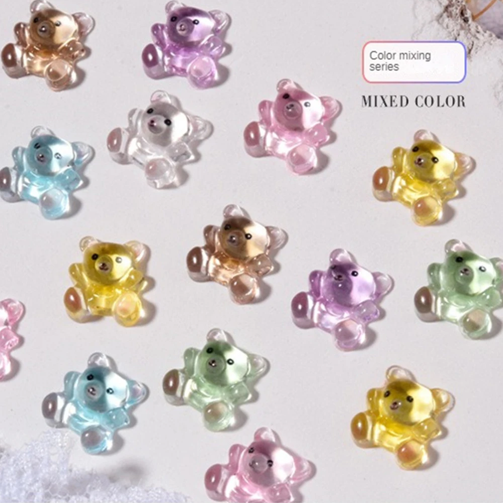 دب زجاجي لامع طبيعي لفن الأظافر ، دب جيل كريستال ، ديكور مانيكير ، دب يدوم طويلاً ، جودة عالية ، دب كرتون