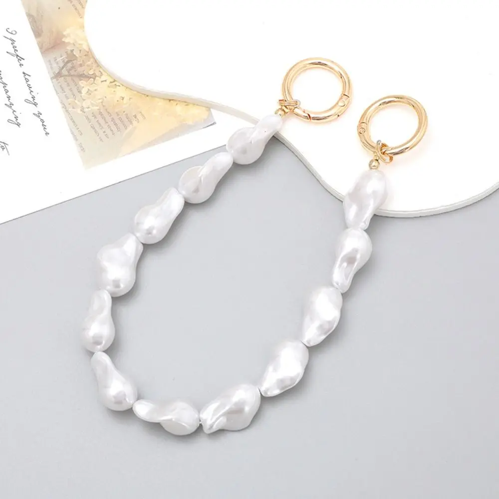 Irregular Pearl Phone Chain Replacement Beaded Phone Chains DIY Handset Handle Fashion Bag Accessories