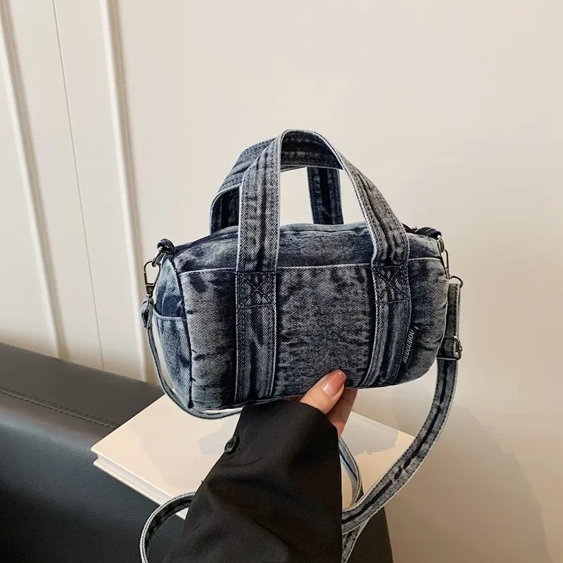 

Новая джинсовая повседневная сумка через плечо большой вместимости для боулинга, модная тенденция 2025, универсальная женская новая дорожная сумка Bolsas De Mujer