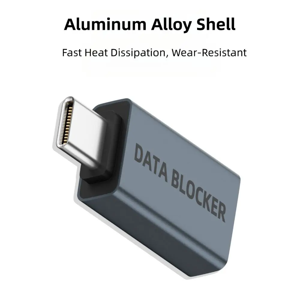 فقط لشحن مانع بيانات USB يحمي ضد ربط العصير ورفض القرصنة USB Type-C المدافع من سبائك الألومنيوم لحماية الخصوصية