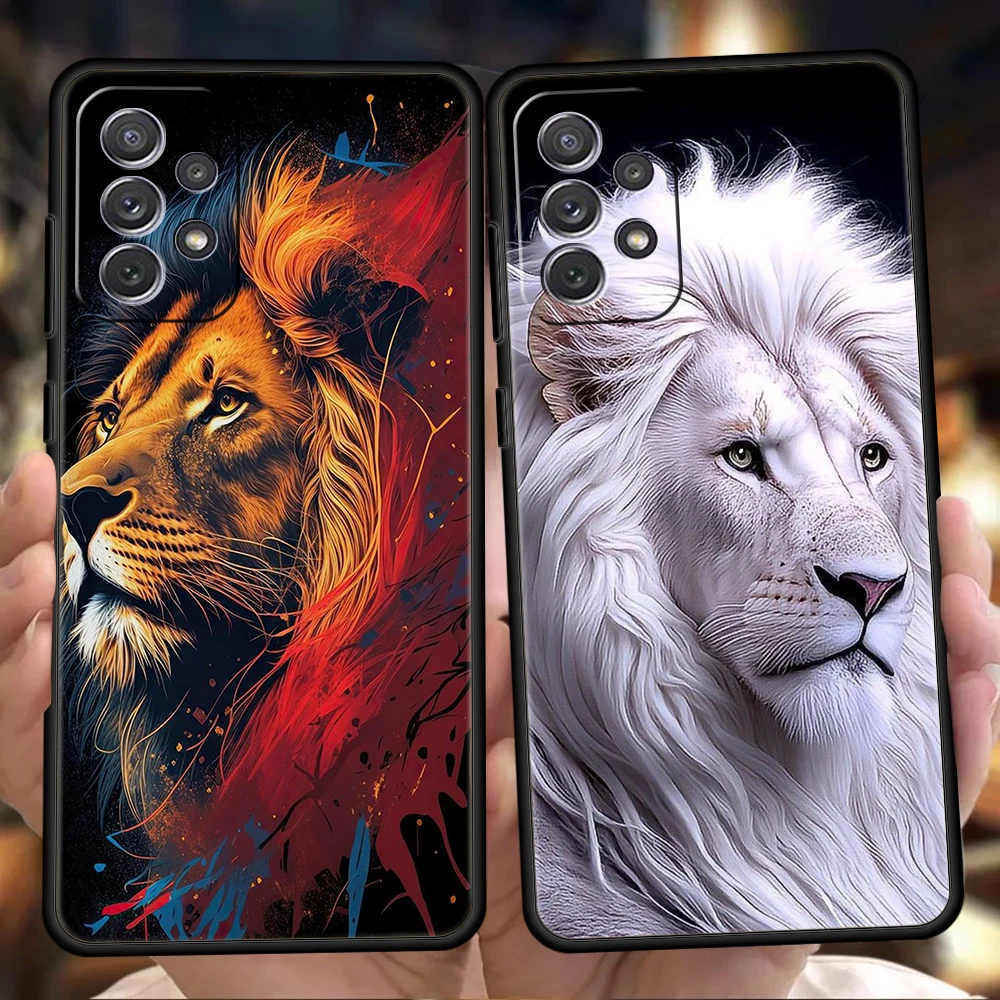 

The Lion Phone Case for Samsung Galaxy A15 A14 A25 A54 A34 A51 A71 A72 A73 A32 A52 A52S A11 A21S A31 A41 5G Soft Shell Capas Bag