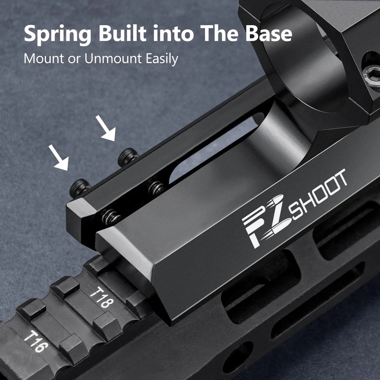 EZshoot Cantilever Offset Scope Mount 1 inci 30mm Dual Rings Adjustable Base Mengurangi Dampak Rekoil Pada Bidikan