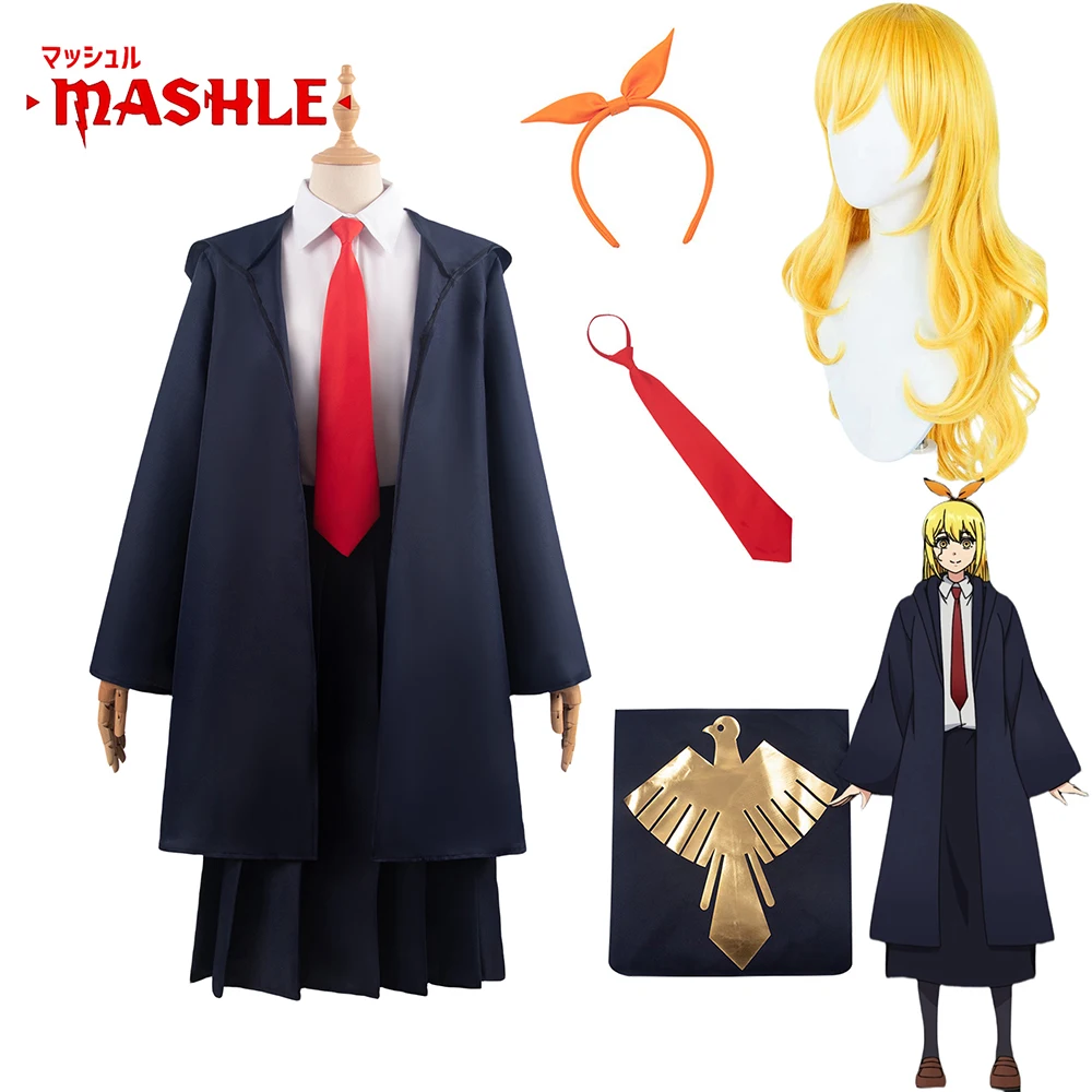 

Lemon Irvine Cosplay Anime Mashle Magic and Muscles Lemon Irvine Cosplay Costume Wig Trench School Uniform Daily Outfit Women