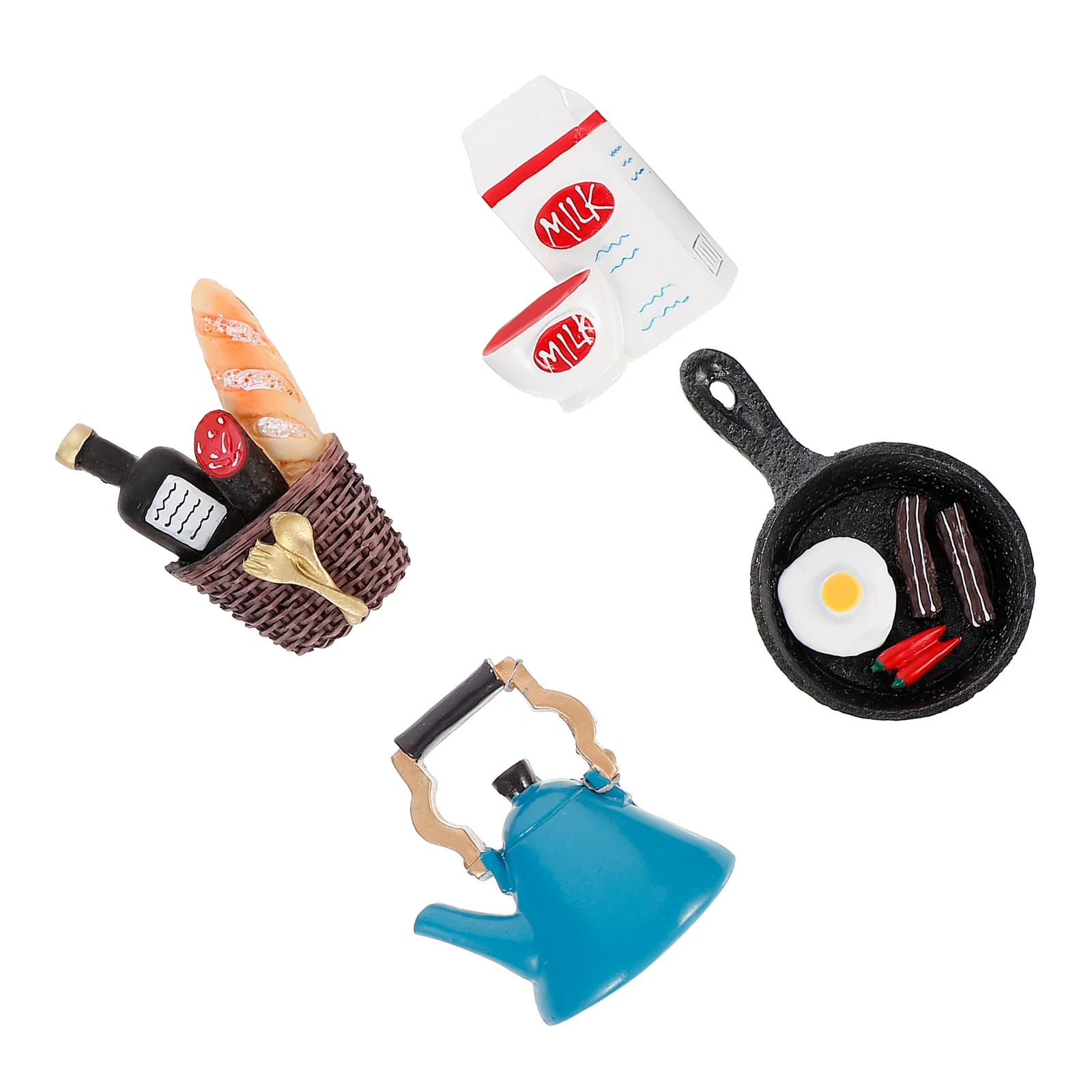 4Pcs Refrigerator Cartoon Magnet Stickers Decorative Magnetic Fridge Stickers Lovely Kitchen Fridge Decor Creative Magnetic