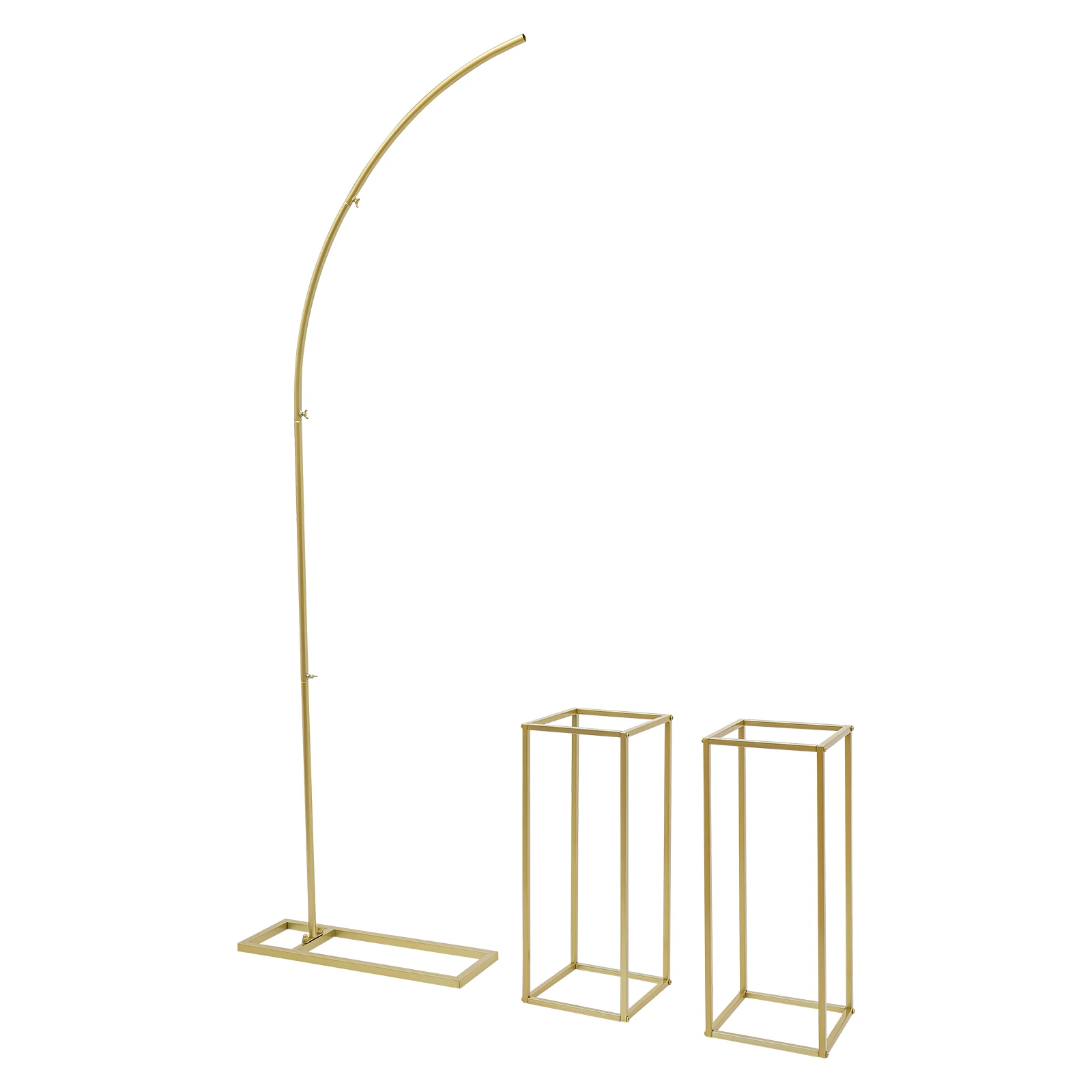 Standing Bunga Pernikahan Bentuk Persegi Panjang & Lengkung dari Baja, Berat 22.05 lbs, dengan 2 Penyangga Balon dan 2 Penyangga Bunga