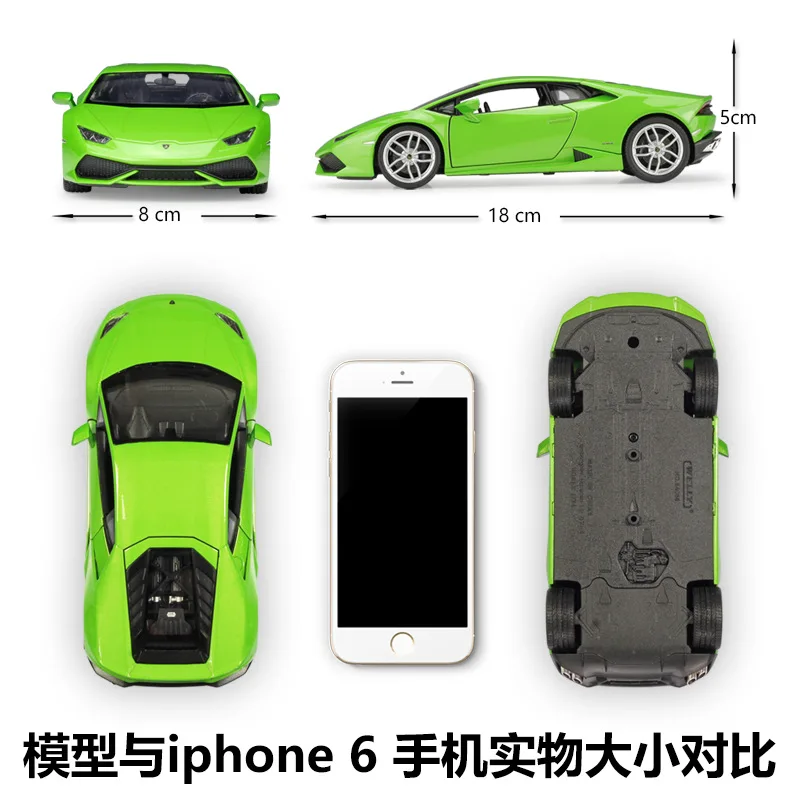 WELLY 1:24 Lamborghini Huracan LP610-4 Alloy Sports Car Model Diecasts Metal Toy Race Car Model Simulation Collection Kids Gifts