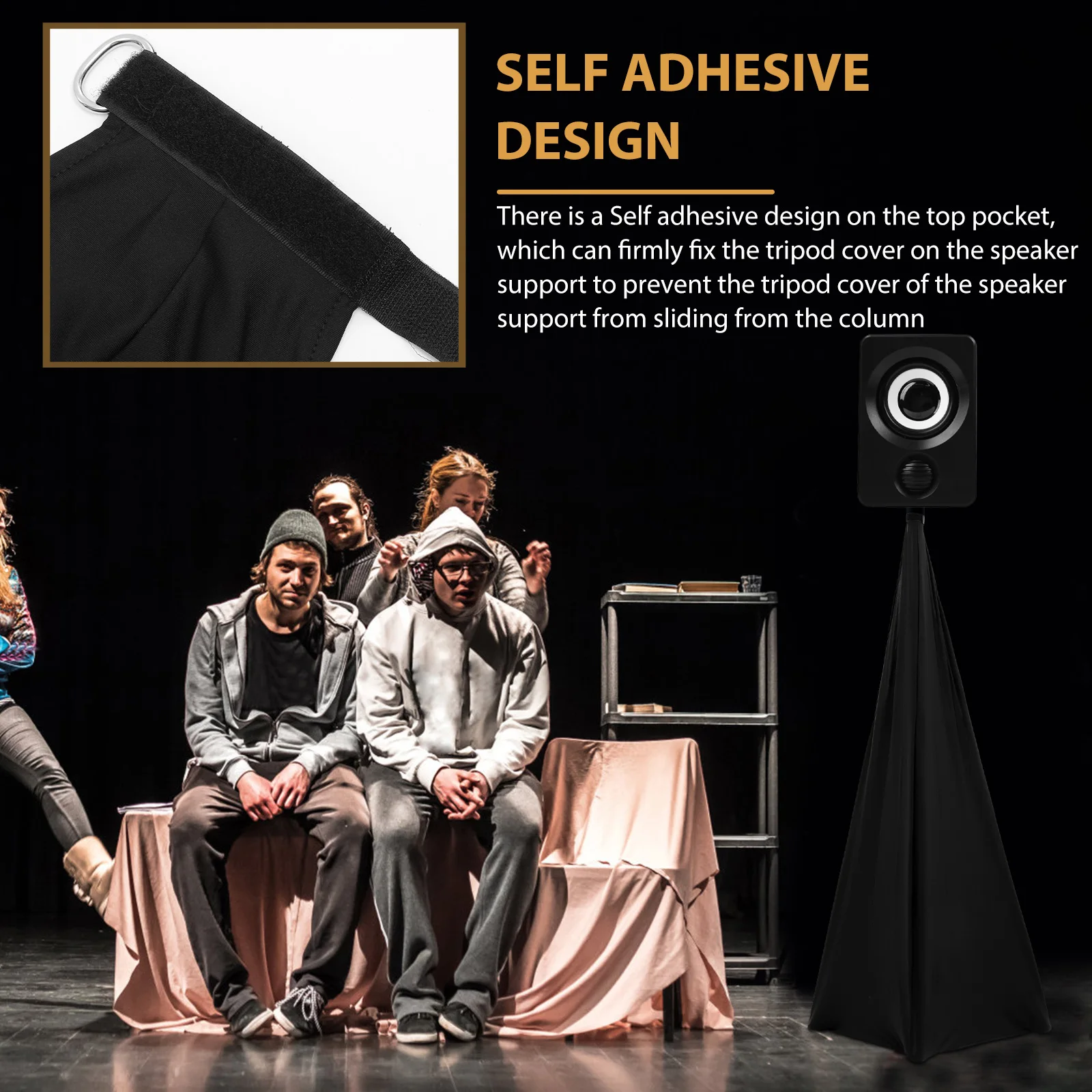 

2pcs Speaker Stand Cover Adjustable Polyester Shading Cover For Stage Use Durable Protector Live Show Accessory