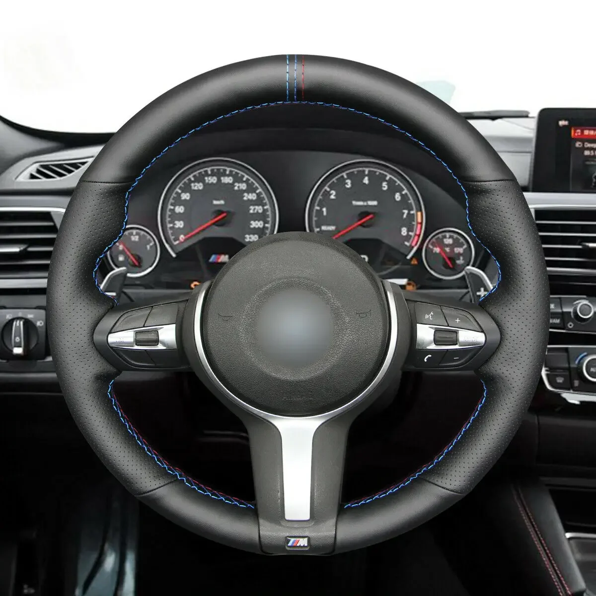 

DIY PU Leather Steering Wheel Cover For BMW F30 F34 F22 F23 F32 F33 F36 F10 F07 Car Accessories