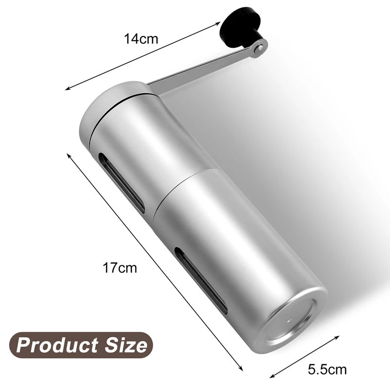 Moulin à café manuel avec réglage réglable, moulin à bavures coniques, acier inoxydable brossé, moulin à café pour Aeropress