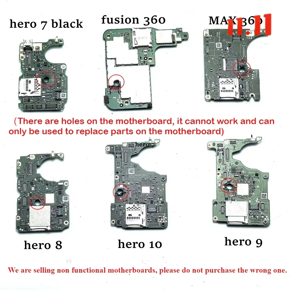 1pcs Not Work ! Waste Original Main Board Mainboard Not Working for Gopro Hero 10 9 8 7 6 5 4 3 Fusion Max Action Camera