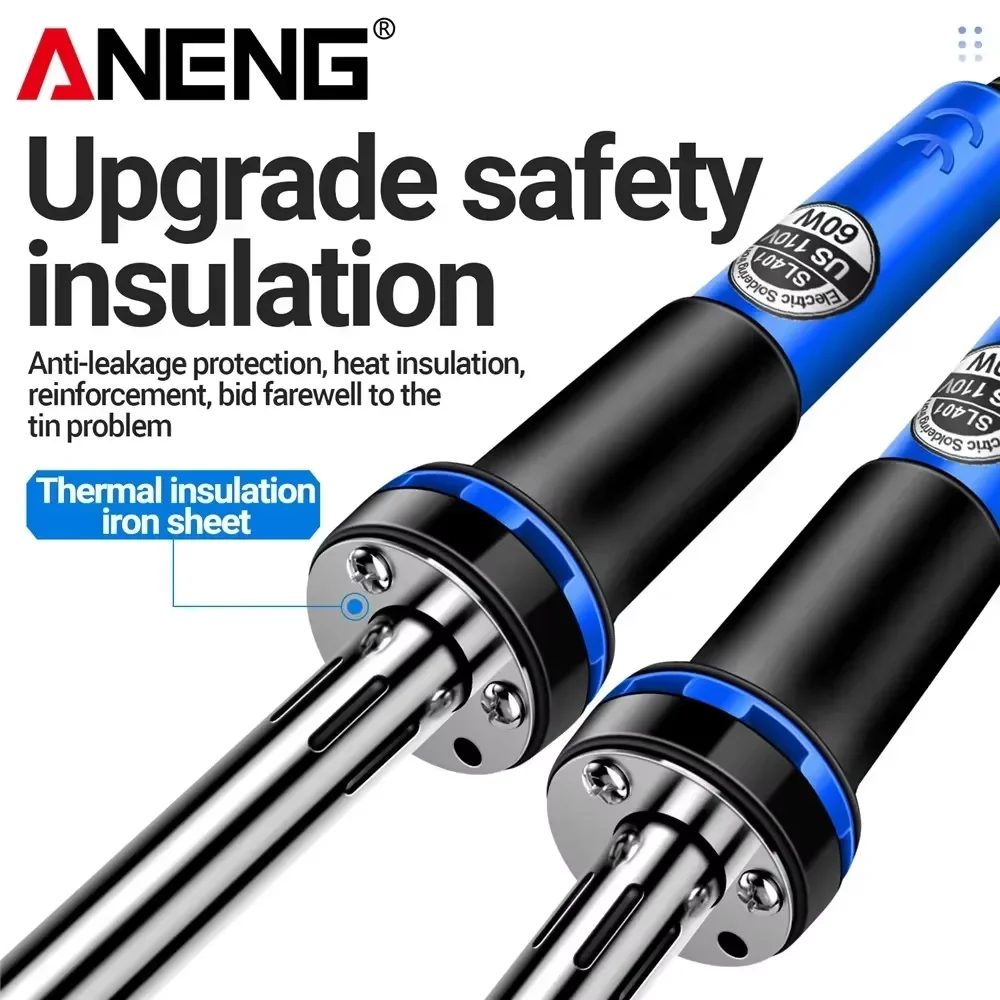 ANENG SL401 40W Electric Soldering Iron Adjustable Temp 440-450℃ Quick Heating EU Plug Professional Welding DIY for Repair Tool