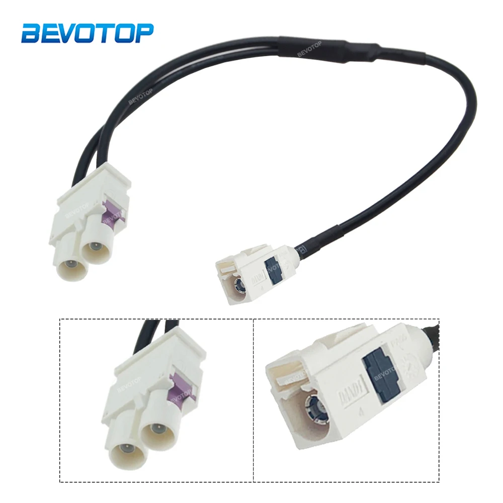 

BEVOTOP Splitter Cable Fakra B Female Jack to Twin Fakra B Male Plug RG174 Pigtail Car Radio Antenna Adapter Extension Cable