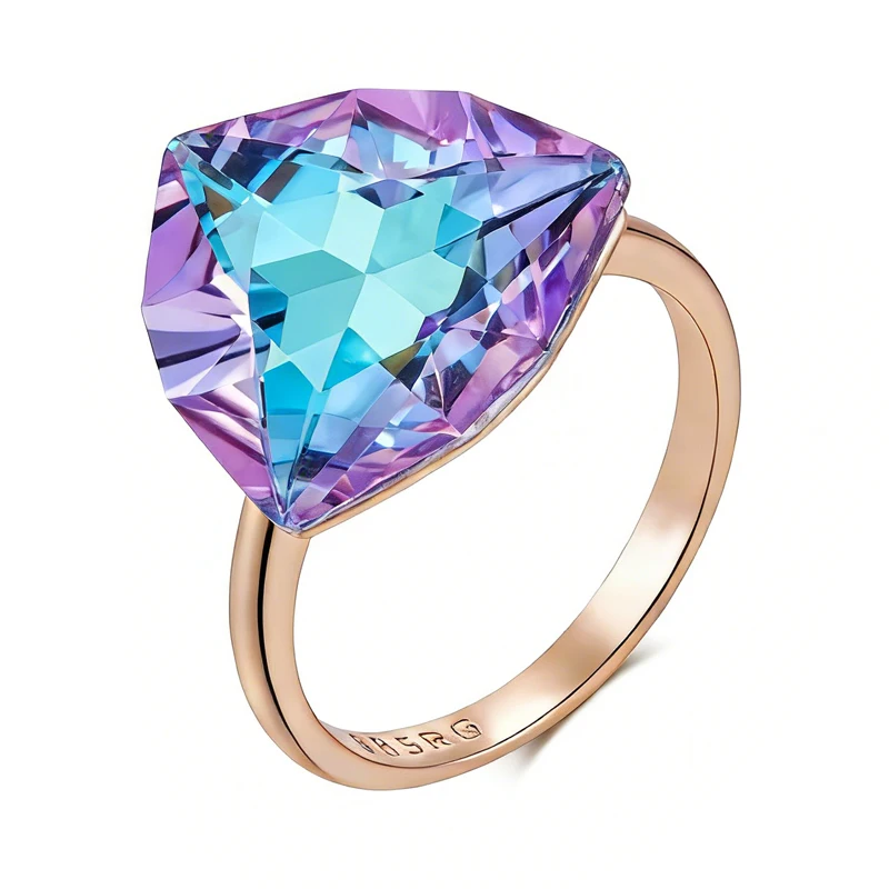Triangle Colorful Zircon Ring - Image 6