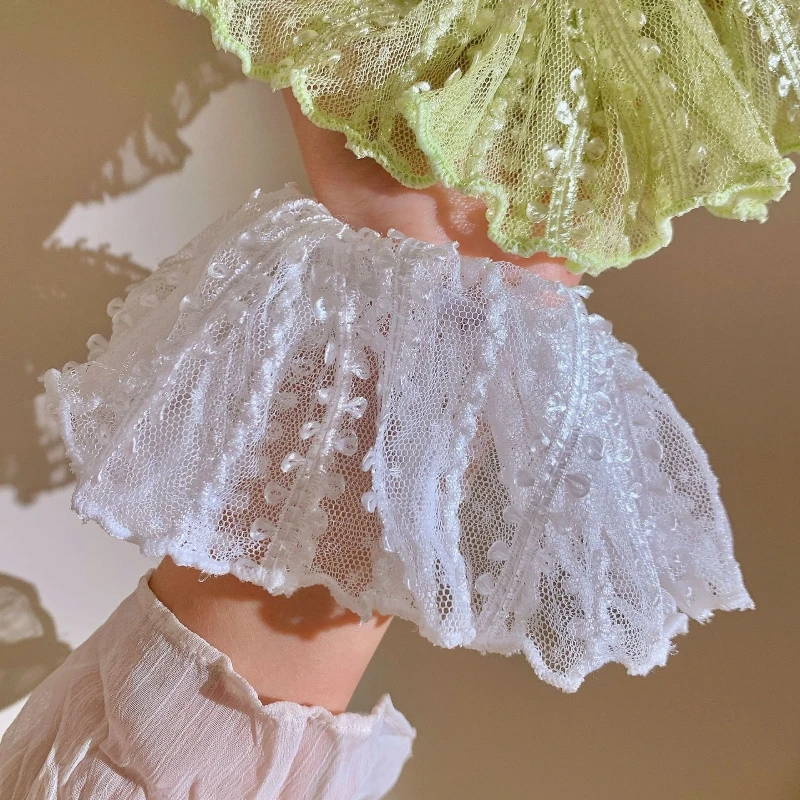 フレンチスイートレース大腸ヘアフープ女性の韓国のハイエンドセンセーション花飾りネクタイポニーテールヘッドロープ飾り