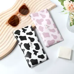 New Cow Print Glasses Storage Bag Automatic Closed Sunglasses Case Waterproof Pouch Glasses Protective Cover Eyewear Storage Bag