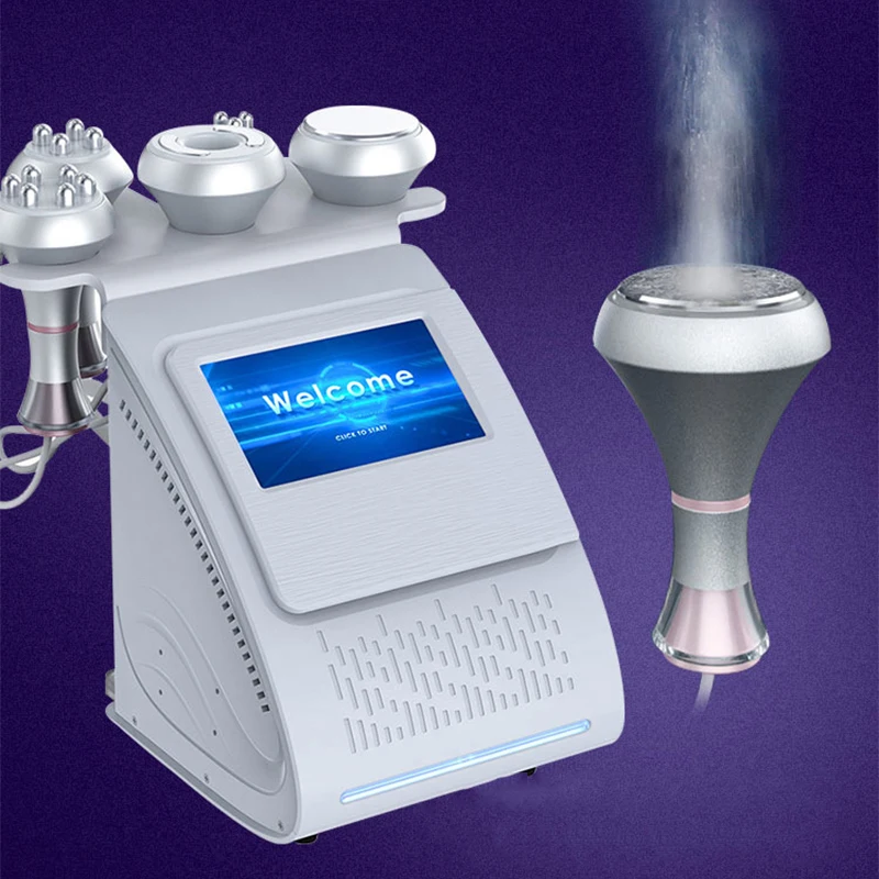 Instrumento de belleza multifuncional 5 en 1 de escritorio, luz roja Multipolar, RF, presión negativa, energía térmica, instrucciones de belleza corporal