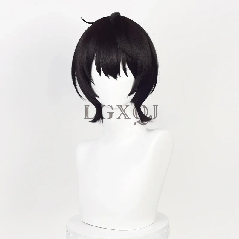 Sakuma Ritsu Cosplay Wig Game Ensemble Stars ES Sakuma Ritsu 30cm Black Hair Heat Resistant Party Wigs In stock + Free Wig Cap