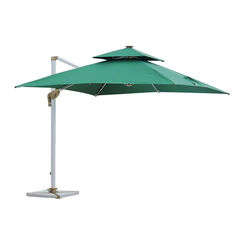 Custom Square Outdoor Dining Bar Folding Umbrella Polyester Sunshade Pavilion For Beach Hill Rome Side Courtyard Leisure Camping