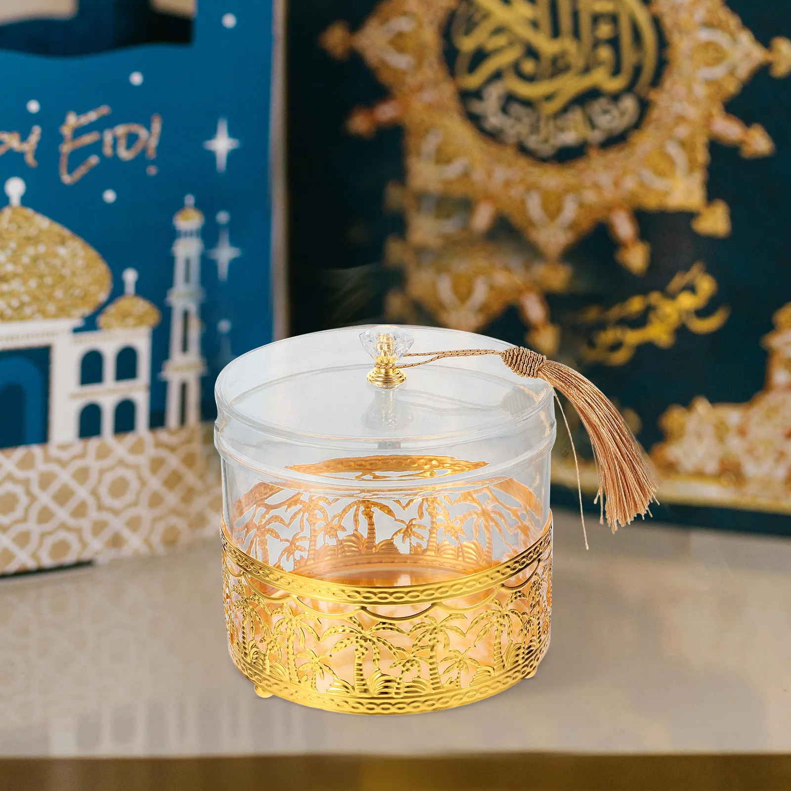حاويات حامل أطباق صينية حلوى الوجبات الخفيفة لأوعية التخزين وموزع الجرار المزخرف