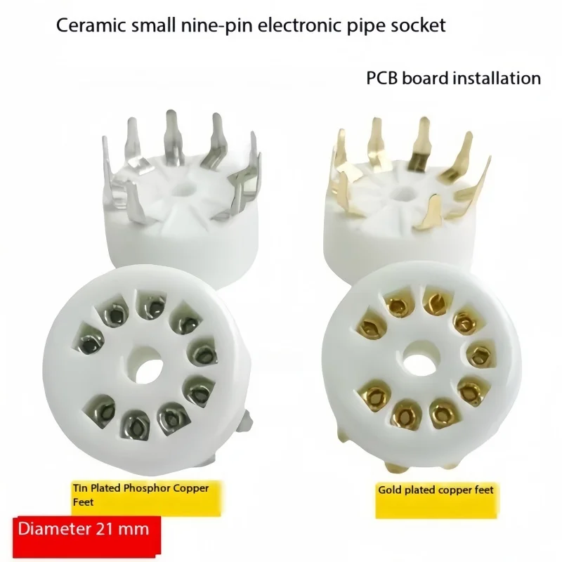 5PCS keramische kleine negen pin elektronische socket PCB socket 9-pin socket geschikt voor 2AX7 6N3 6p16n1 EL84 12AU7