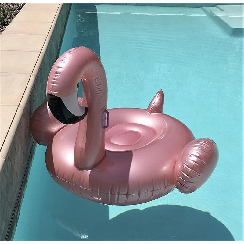 Juguetes acuáticos gigantes, estera flotante, flamenco rosa, fila flotante inflable de PVC gruesa, colchones de aire, juguetes de fiesta de agua para regalo de verano