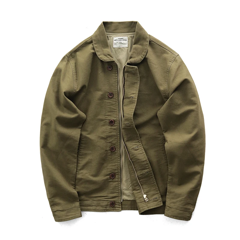 0602 # frühjahr und Herbst Neue Amerikanischen Retro Verdickt Casual Deck Jacke Männer der Mode 100% Baumwolle Gewaschen Alte Lose fracht Mantel – Detail 6