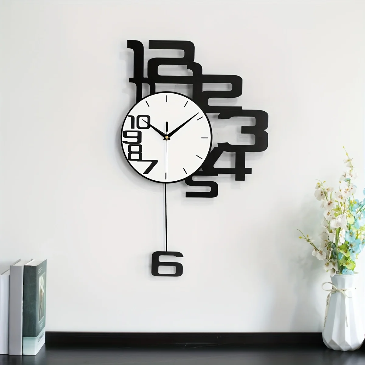 

Silent Non-Ticking 1pc Modern Minimalist Metal Wall Clock, Digital Display,for Christmas and Halloween Decorations,Gift